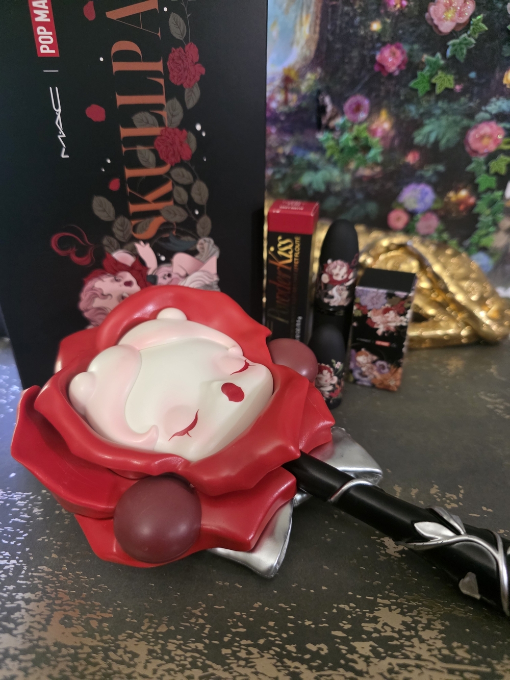 MAC×Skullpanda set Powderkiss lipstick & Hand mirror limited edition set *last 1